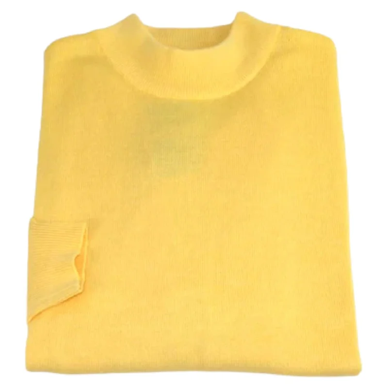 Layered Style Inserch Cotton Blend Mock Sweater (Banana)