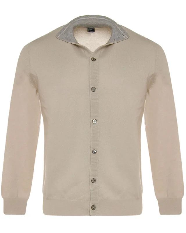 Must-have For Autumn And Winter Tan Button Cardigan