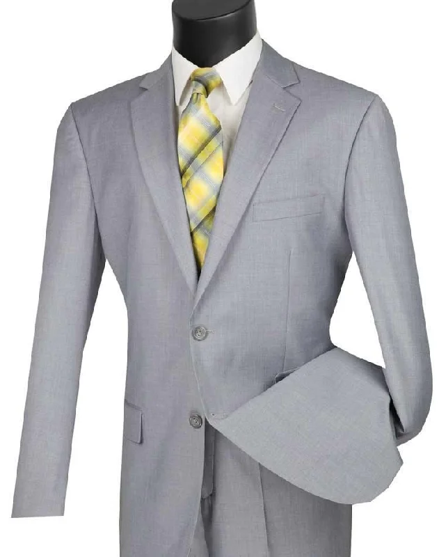 Comfortable And Simple Executive 2 Piece Regular Fit Suit Color Light Gray