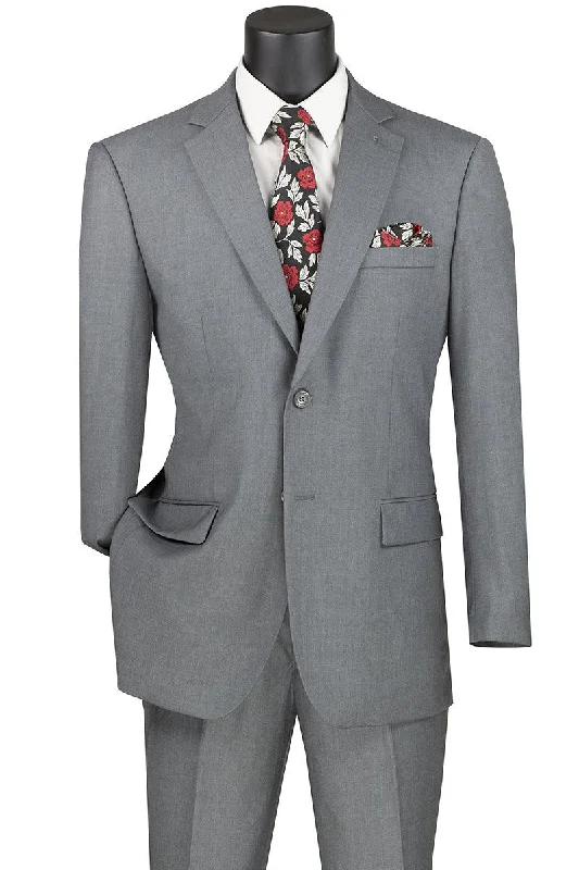 Classic And Versatile Medium Gray Regular Fit Two Piece Suit