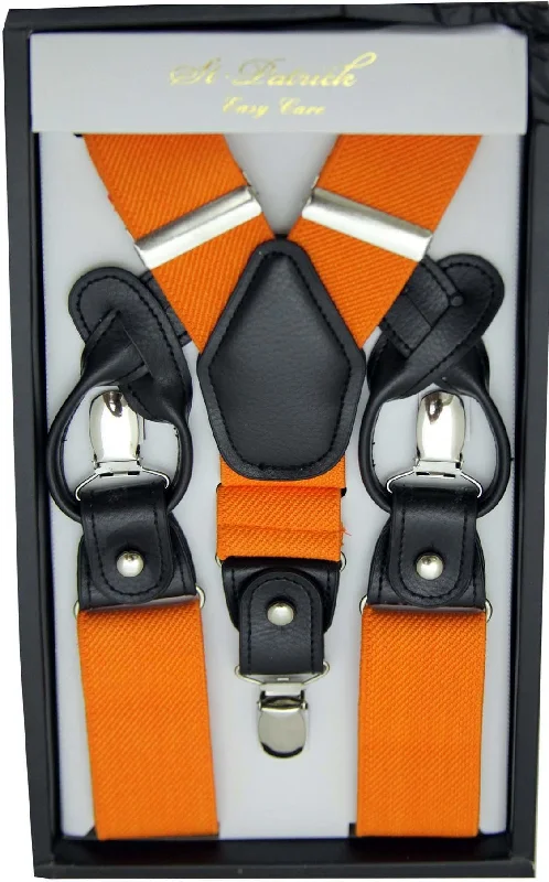 Easygoing Fashion Orange Convertible Suspender Clip & Button
