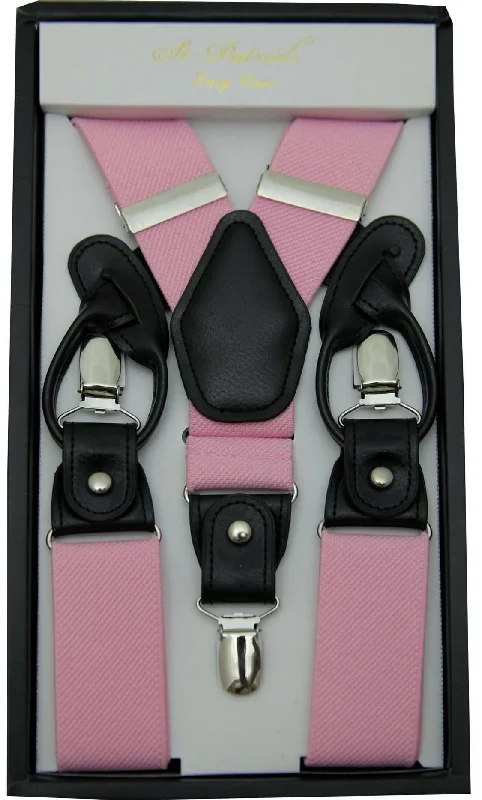 Relaxed Fashion Pink Convertible Suspender Clip & Button