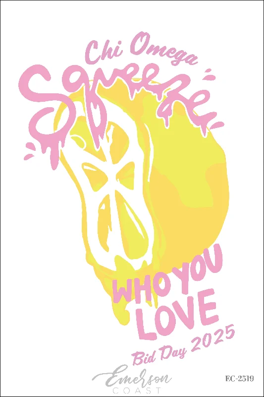 Chi Omega Squeeze Who You Love Bid Day Tshirt