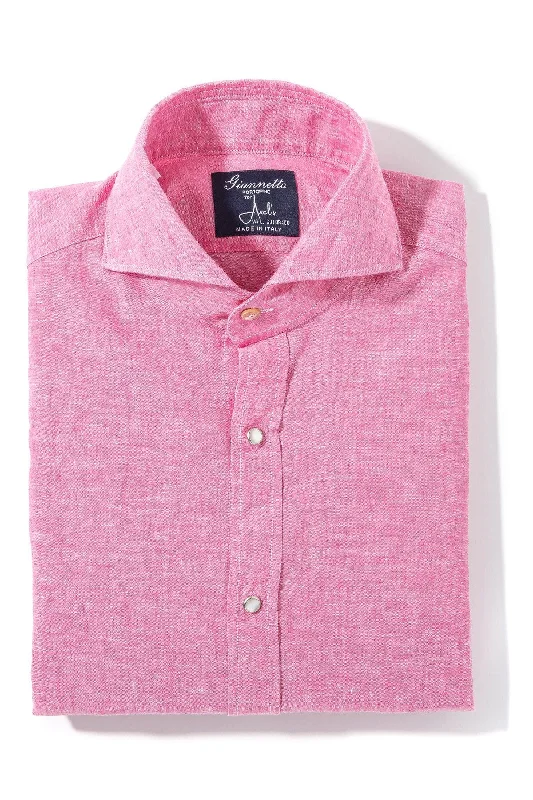 Light And Breathable Mach Linen Cotton Shirt in Pink