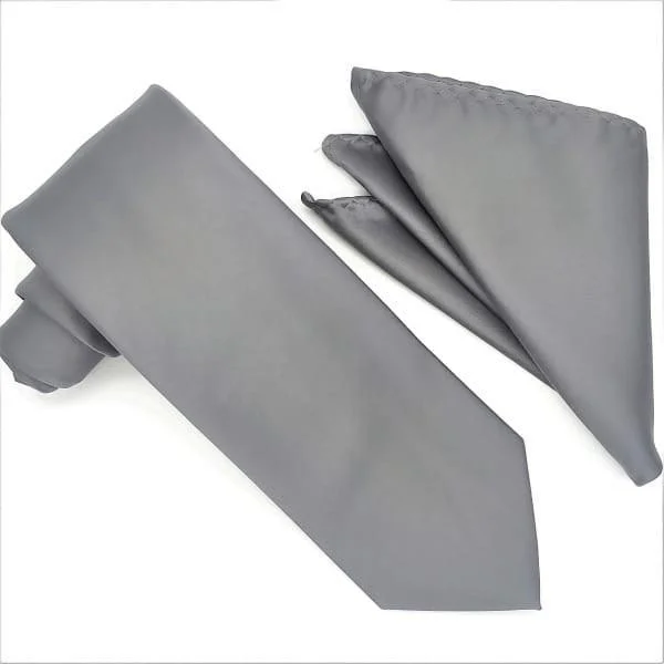 Modernism Charcoal Tie and Hanky Set