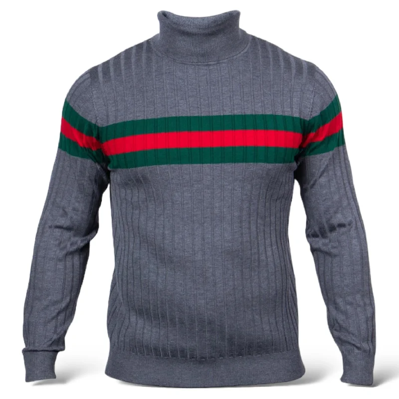 Personal Charm Prestige Designer "Southshore" Turtleneck (Gray/Red/Green)
