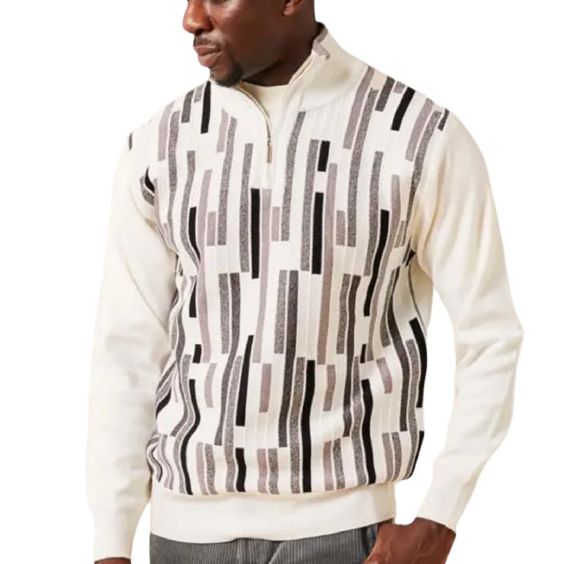 Casual Comfort Wear Inserch "Gianni" Quarter Zip Sweater (Winter White)