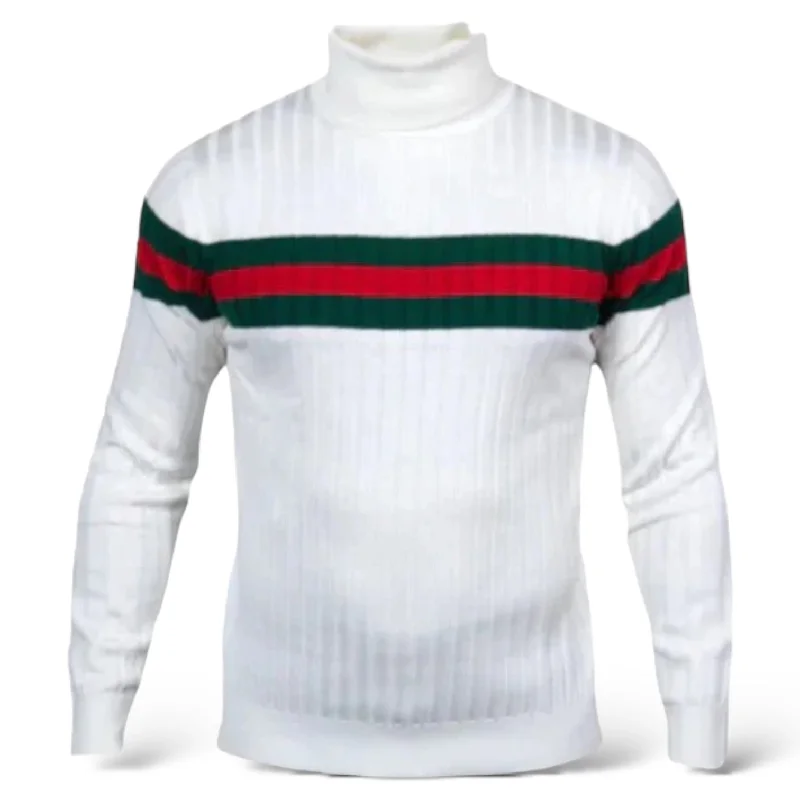 Modernism Prestige Designer "Southshore" Turtleneck (White/Red/Green)