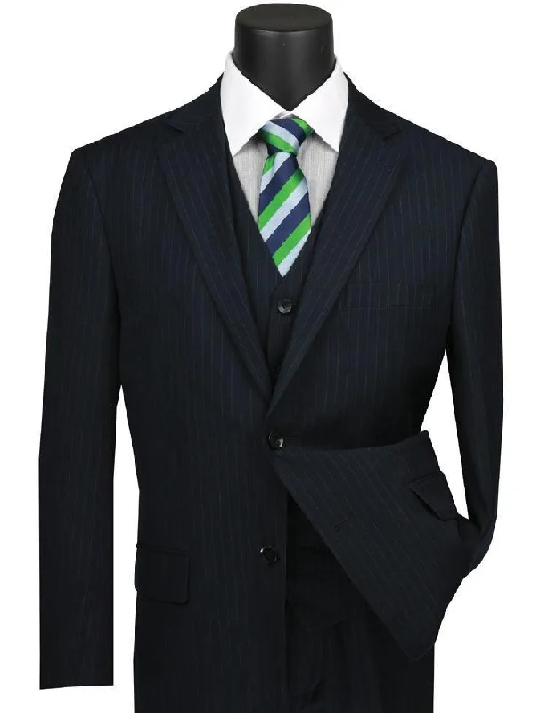 Light Layers Classic Fit Tone on Tone Pinstripe Suit Color Navy