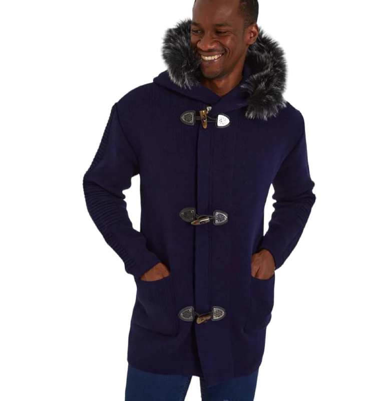 Everyday Comfort OIM "Toggle" Cardigan 3/4 Length (Navy)