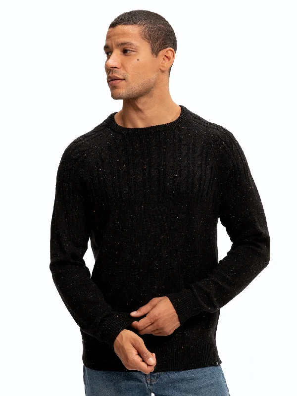 Free And Comfortable Fleck Knit Raglan Crew Sweater