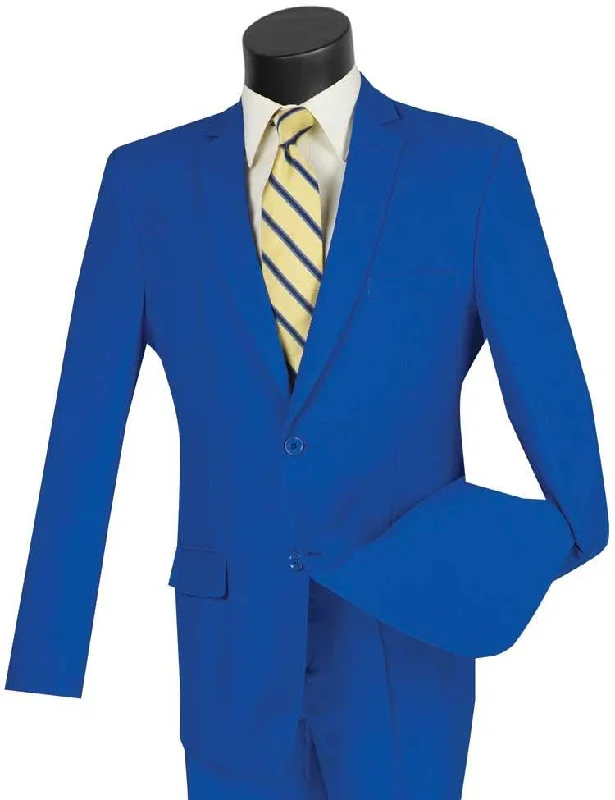 Luxury Style Royal Blue Regular Fit 2 Piece Suit