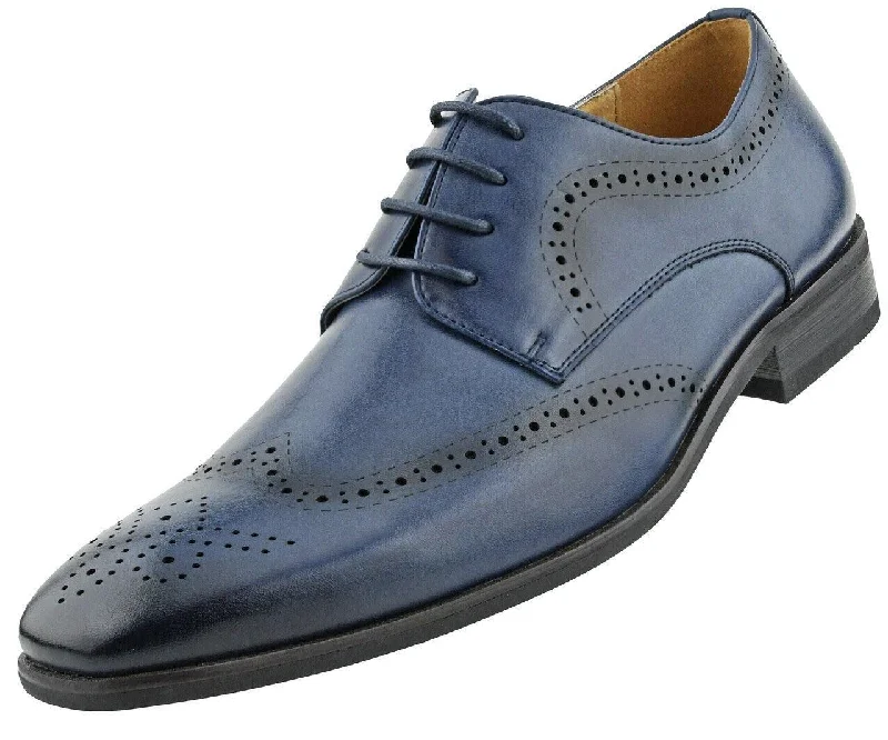 Cozy Footwear Navy Wingtip Dress Shoes
