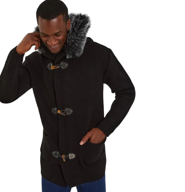 Soft Comfort OIM "Toggle" Cardigan 3/4 Length (Black)