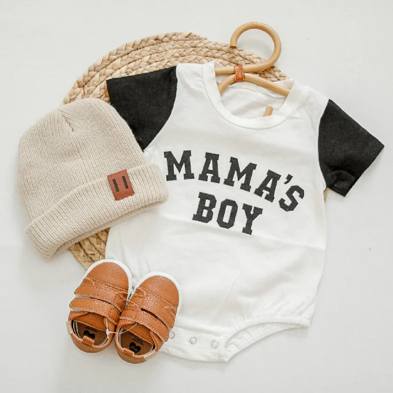 Versatile Casuals Mama's Boy Shirt Romper - Black