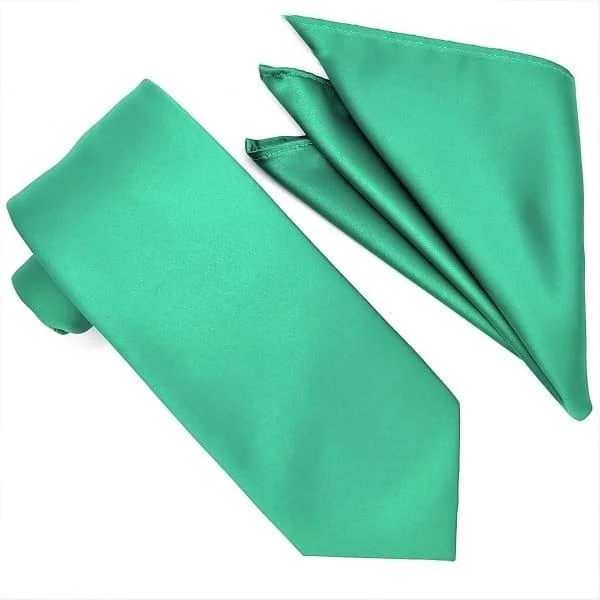 Easy Fashion Emerald Tie and Hanky Set