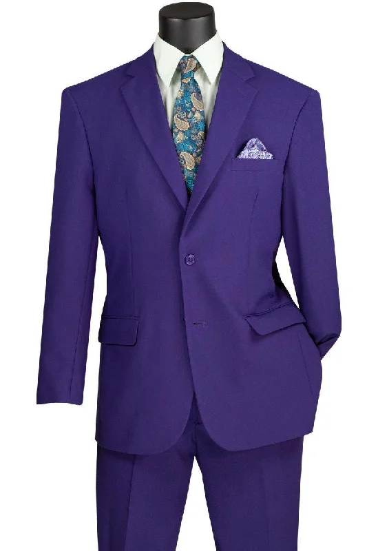 Unique Prints Purple Regular Fit 2 Piece Suit