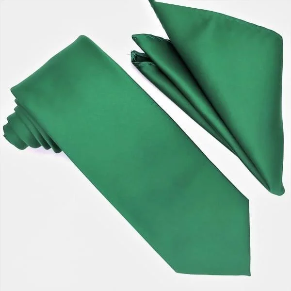 Warm Comfort Green Tie and Hanky Set