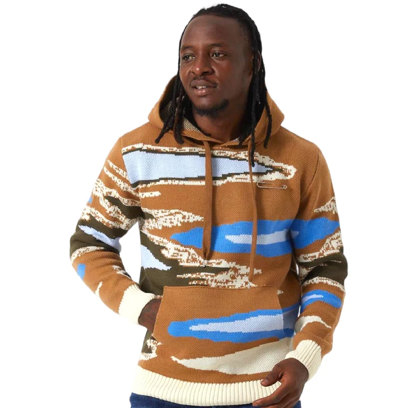 Chic Relaxation OIM G3 Hoody Sweater (Tan/Blue/Olive)