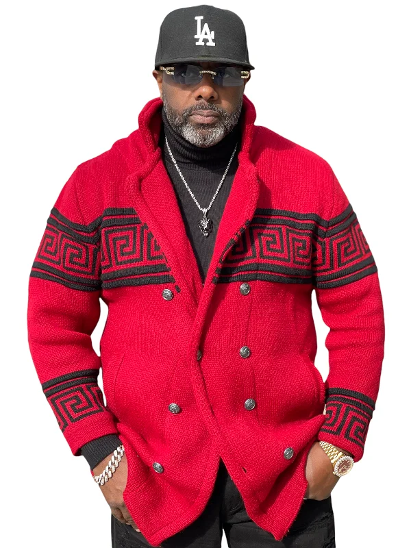 High-quality Fabrics LCR DB High Collar "Lambo" Sweater + Detachable Fur (Red/Black)