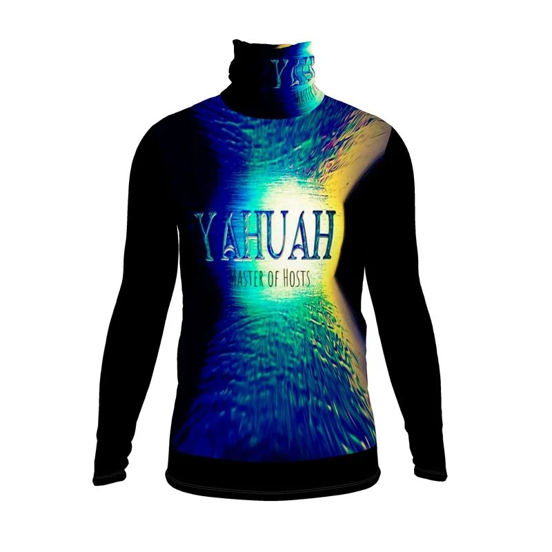 Easygoing Outfits Yahuah-Master of Hosts 02-01 Men's Designer Slim Fit Turtleneck Sweatshirt