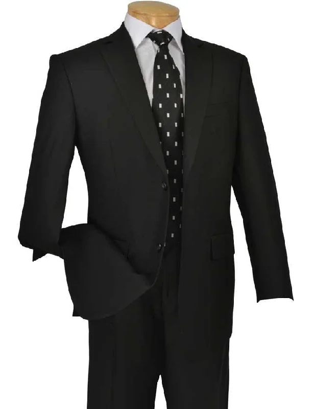 Soft Wearables Executive Classic Fit  Two Piece Suit Color Solid Black