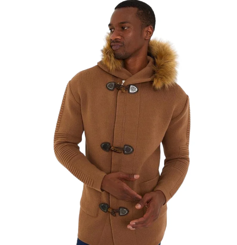 Trendy Casuals OIM "Toggle" Cardigan 3/4 Length (Tobacco)
