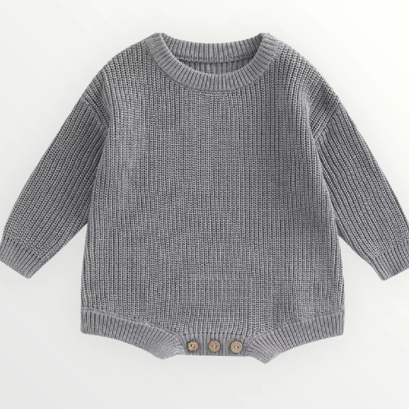 Soft Wearables Willow Knit Sweater Romper - Ocean