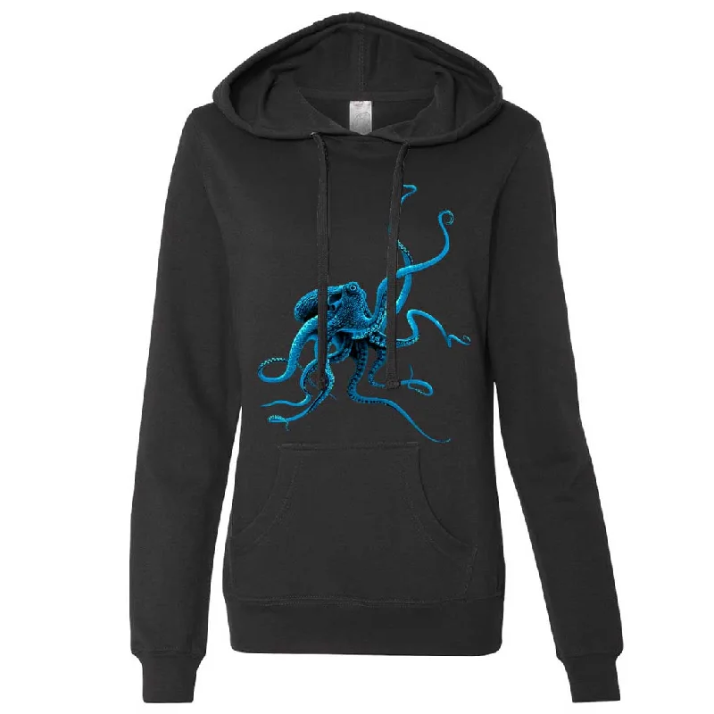 British Style Octopus Ladies Lt./Wt. Hoodie