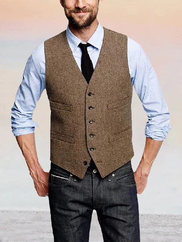 Classic Retro Tweed Vest