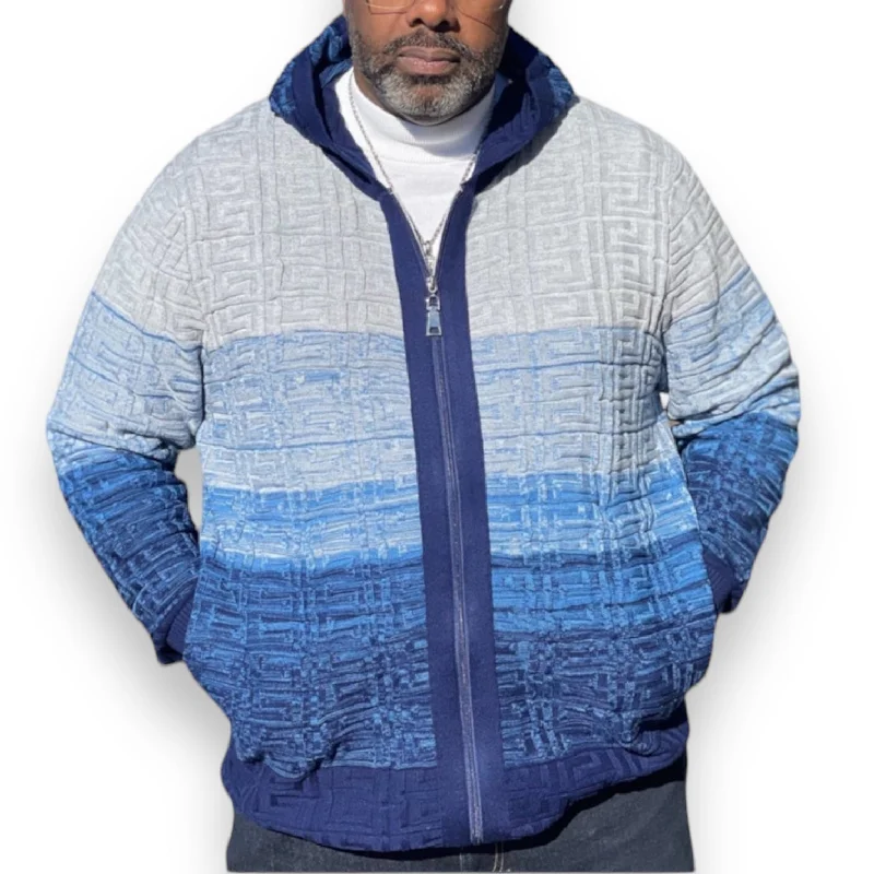 Comfort Fit Prestige Full Zip "Midtown" Sweater (Navy) 484