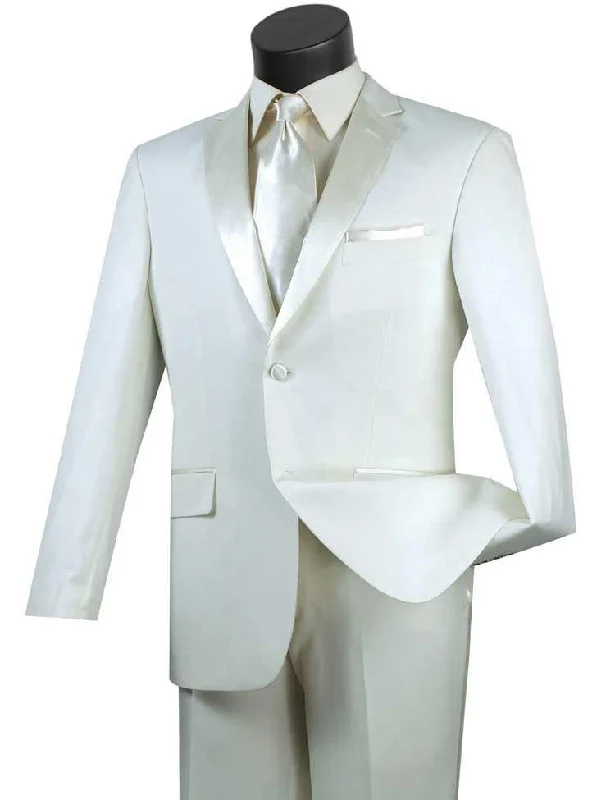 Cozy Street Style Slim Fit Ivory 2 Piece Tuxedo
