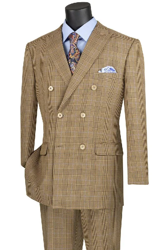 Goddess Outfit Mocha Windowpane Double Breasted Suit