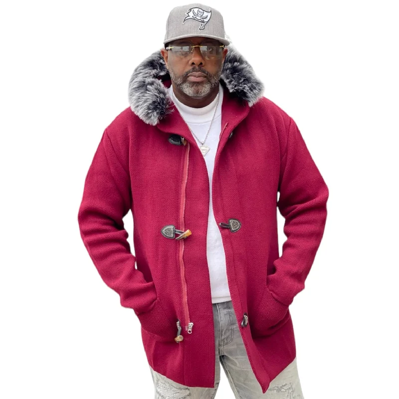 Breathable Style OIM "Toggle" Cardigan 3/4 Length (Burgundy)