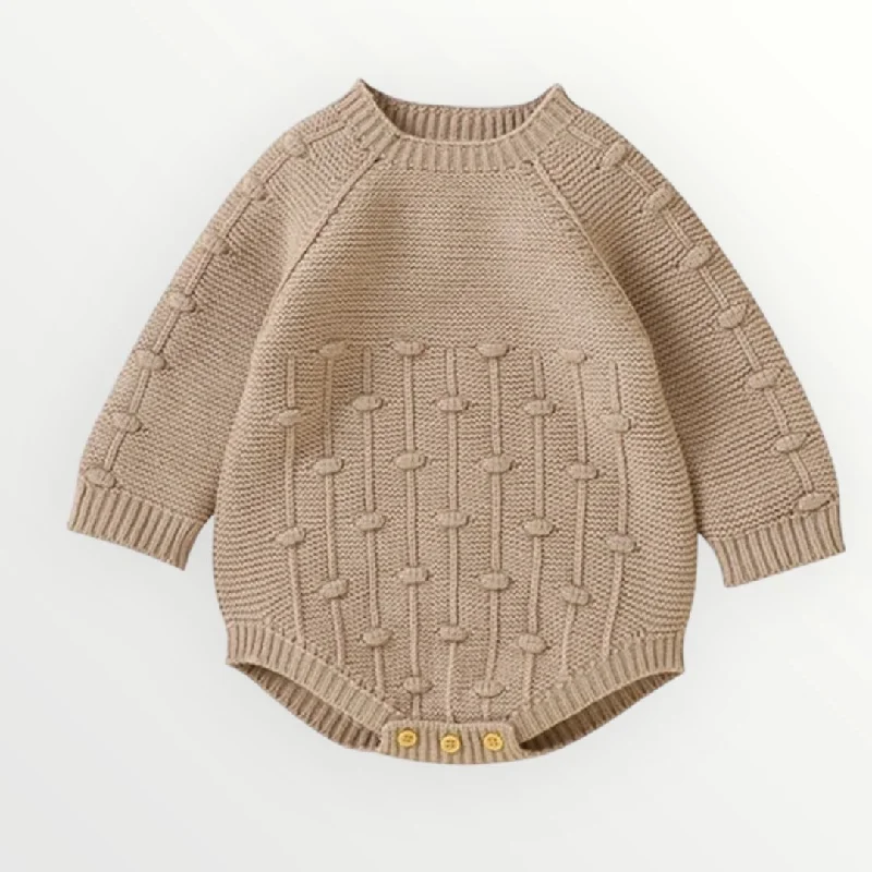 Cozy Apparel Knitted Romper - Brown