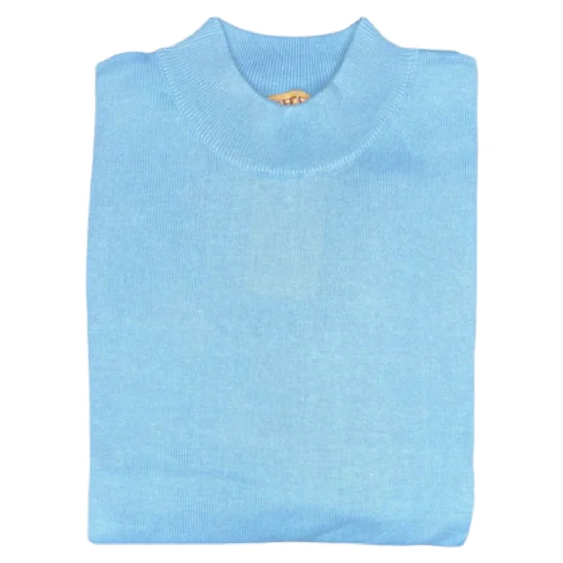 Effortless Wear Inserch Cotton Blend Mock Sweater (Blue Mist)