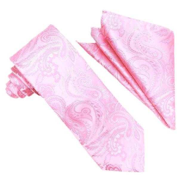 Energy Wear Pink Paisley Tie and Hanky Set