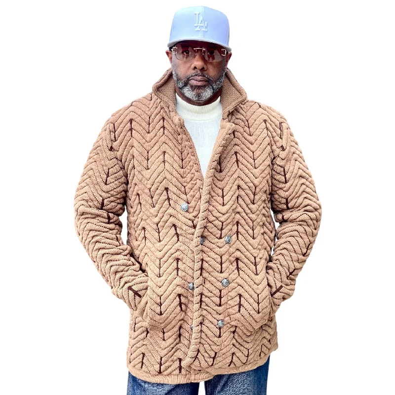 Playful Style LCR DB Cardigan (Tan/Brown)