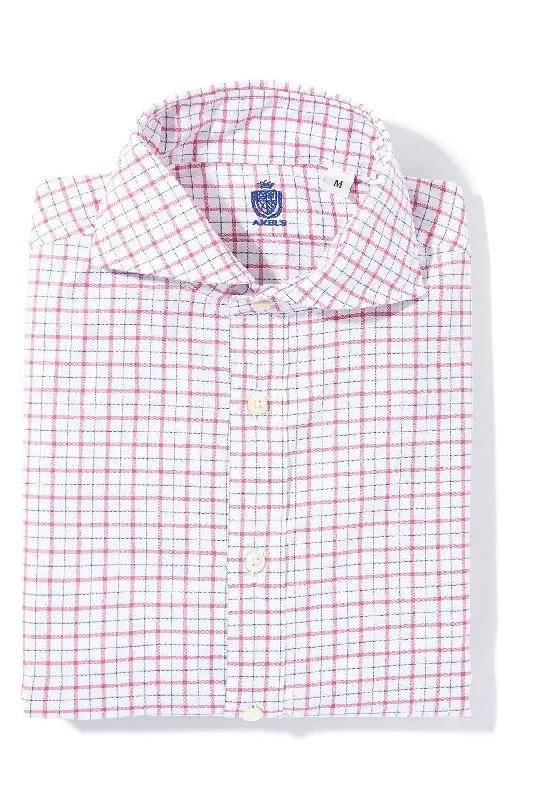 Fashionable And Versatile Panamera Cotton Check Shirt In Blue W Red