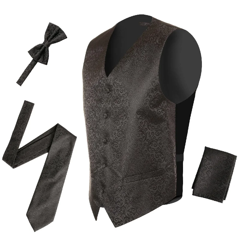 Exclusive Customization Ferrecci Mens PV50-4 Black Vest Set
