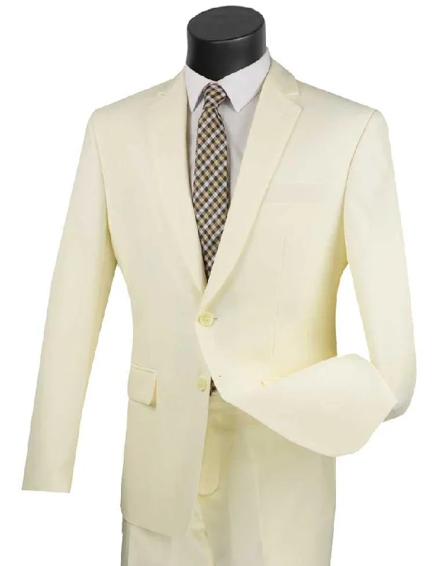 French Style Ivory Regular Fit 2 Piece Suit