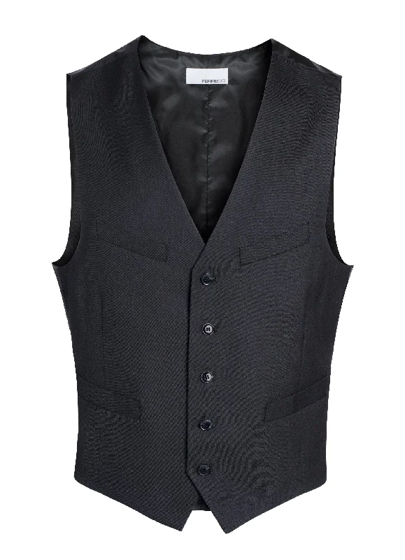 Stylish Comfort Drapper Mens 5 Button Black Vest