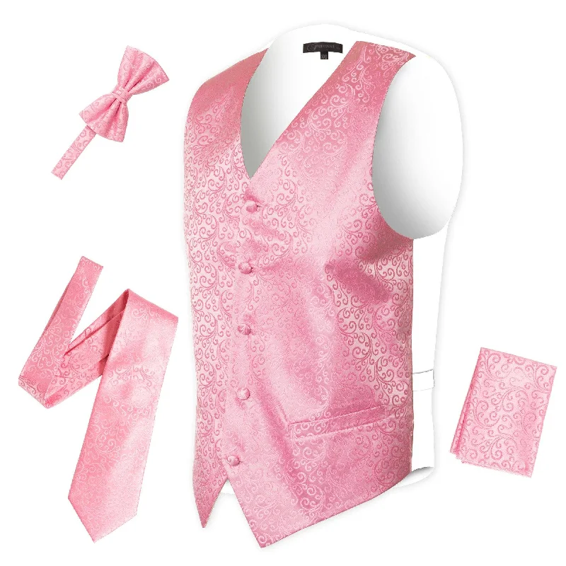 Sports Series Ferrecci Mens PV50-11 Pink White Vest Set