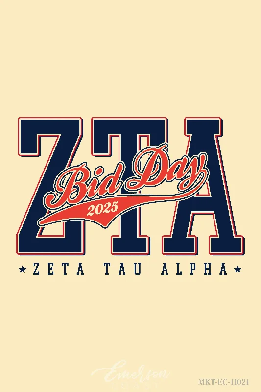 Zeta Tau Alpha Welcome To The Big Leagues Bid Day Tee