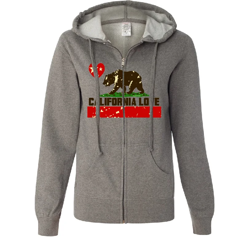 Personalized Design California Love Ladies Zip-Up Hoodie