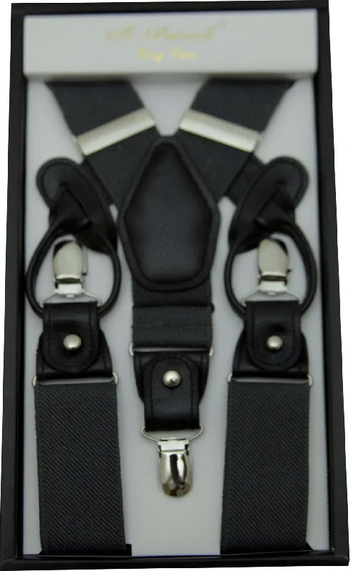 Trendy Dresses Charcoal Convertible Suspender Clip & Button