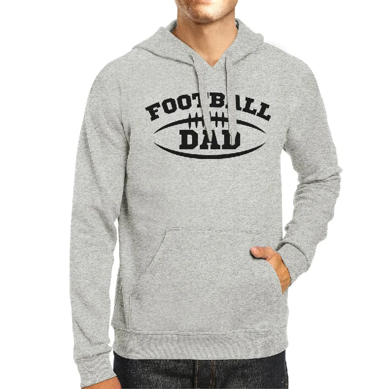 Advanced Customization Football Dad Men's Grey Hoodie Funny Dad Hoodie For His Birthday