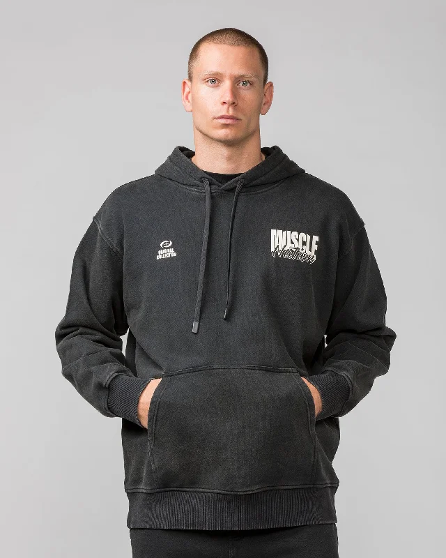 High Street Style Culture Hoodie - Washed Black
