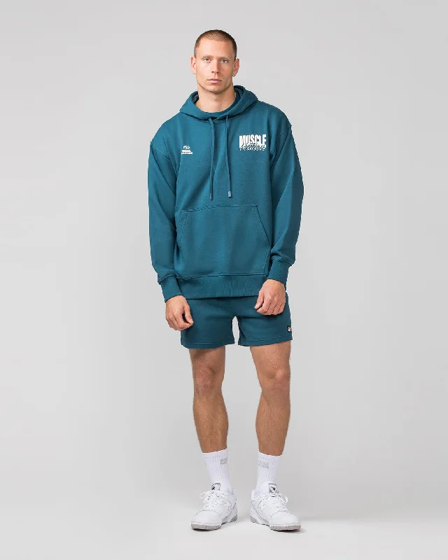 Comfortable And Cold-proof Culture Hoodie - Tidal Teal