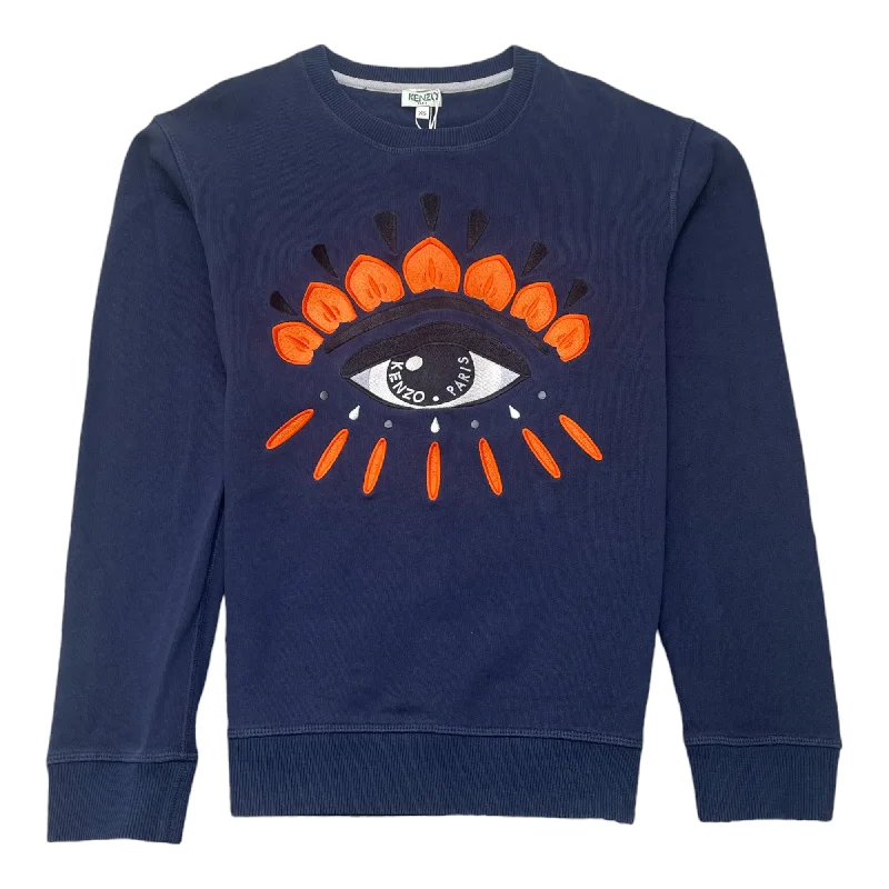 Autumn Selection Men's Embroidered  Eye Logo Jumper Navy Size XS